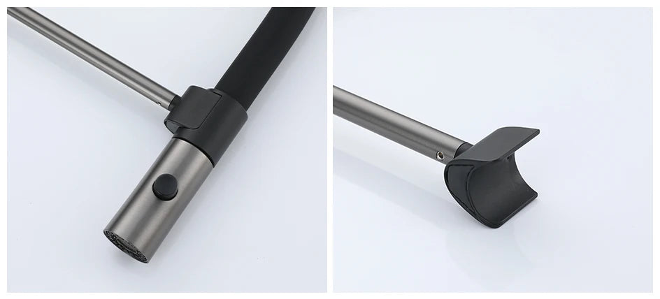 Kitchen Faucet Sink Faucets Rubber Pull Down Stream Sprayer Taps Stainless Steel 304 Rotatable Kitchen Mixer Water Tap Crane
