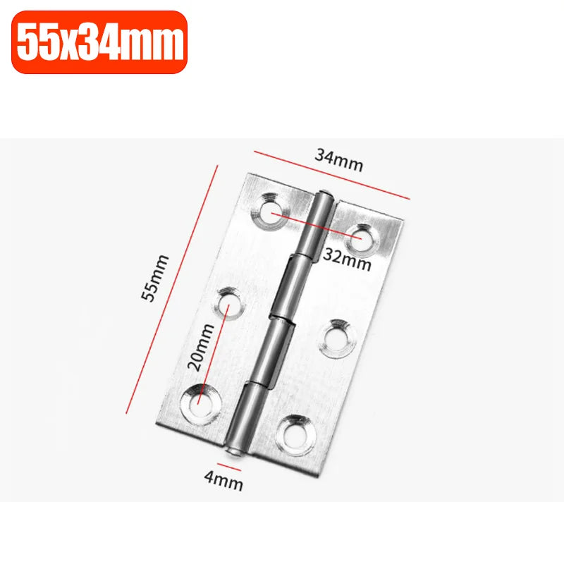 Stainless Steel Furniture Cabinet Door Hinges Window Wooden Box Folding Butt Hinges Drawer Fitting Closet Hinge Hardware Tools