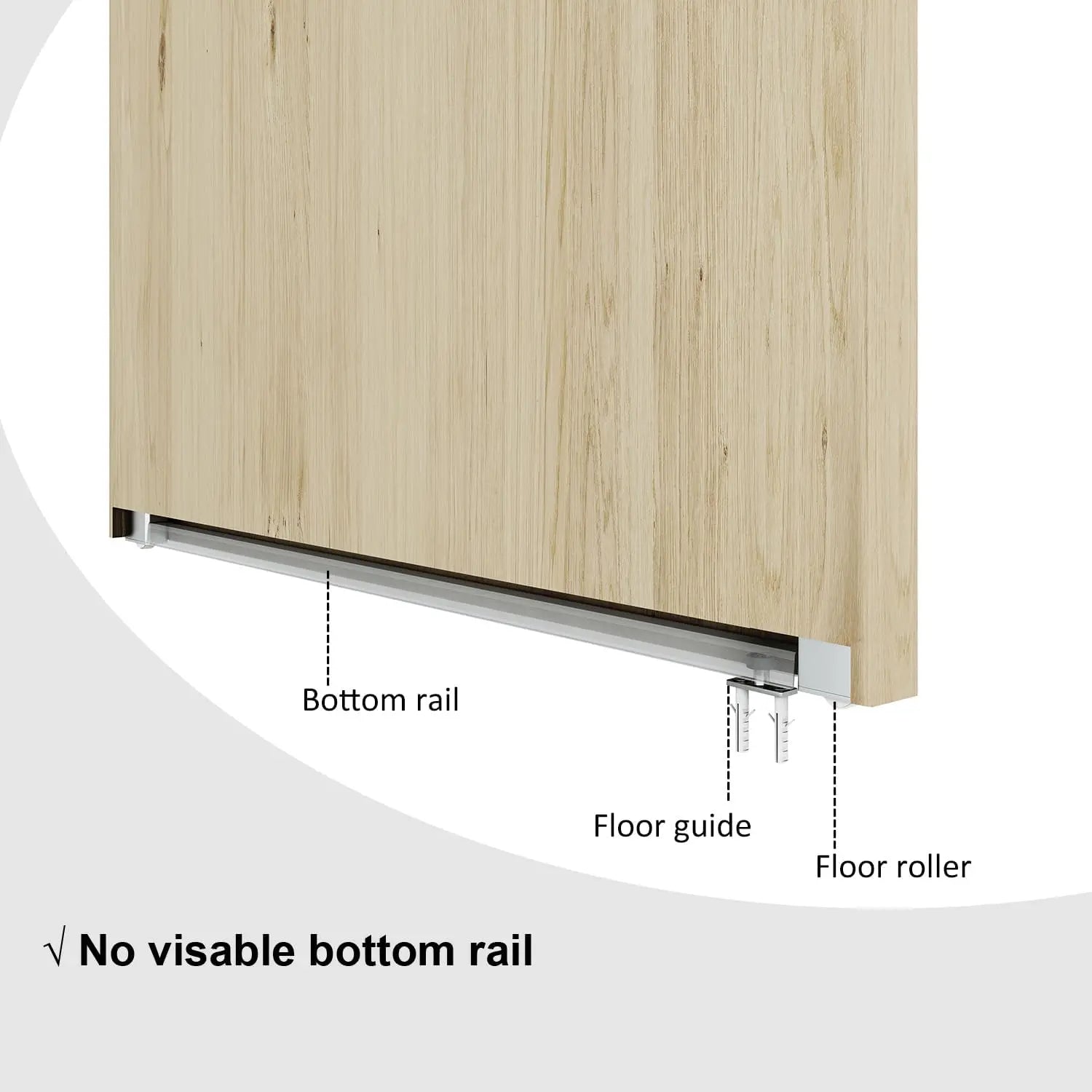 38" Hidden Sliding Barn Door Hardware Track Kit,Floating Soft Closing Interior Wall Mount Track Rolling Set,No Floor Rail