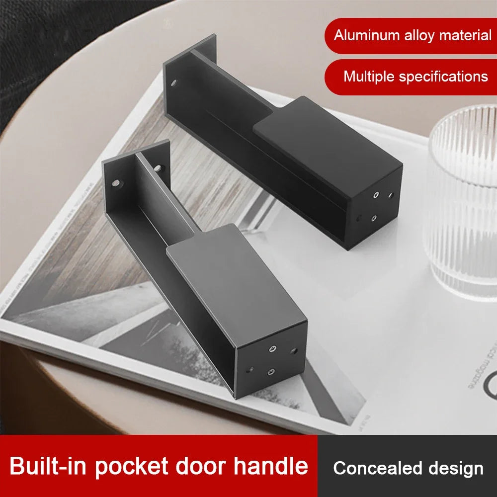 Invisible Handle Embedded Furniture Handle Simple Sliding Door Handle Pocket Wooden Door Anti-collision Aluminum Alloy Hardware