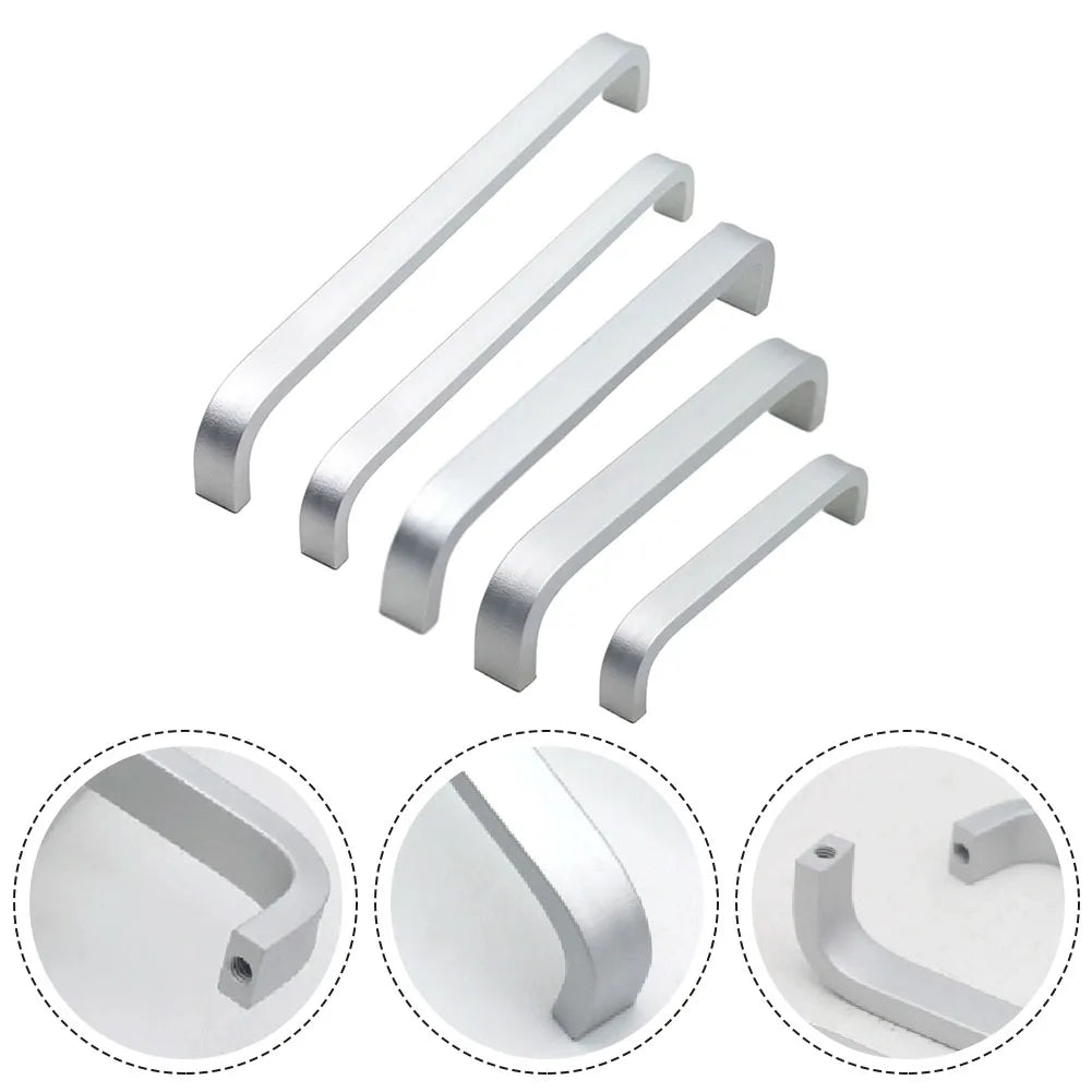 Cabinet Handles Kitchen Door Handles Drawer Knobs Space Aluminum Wardrobe Door Handles Brushed Modern Style Hardware