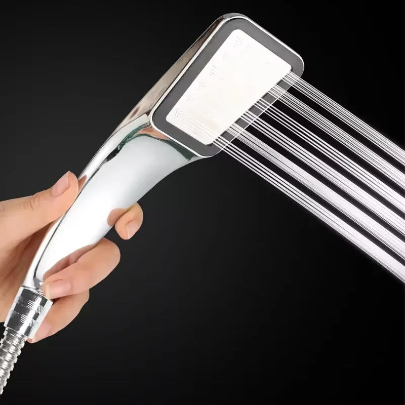 300 Holes Pressurized Showerhead Hand Hold Square Shower Head Water Saving Rainfall Spray Nozzle Bathroom Accessories