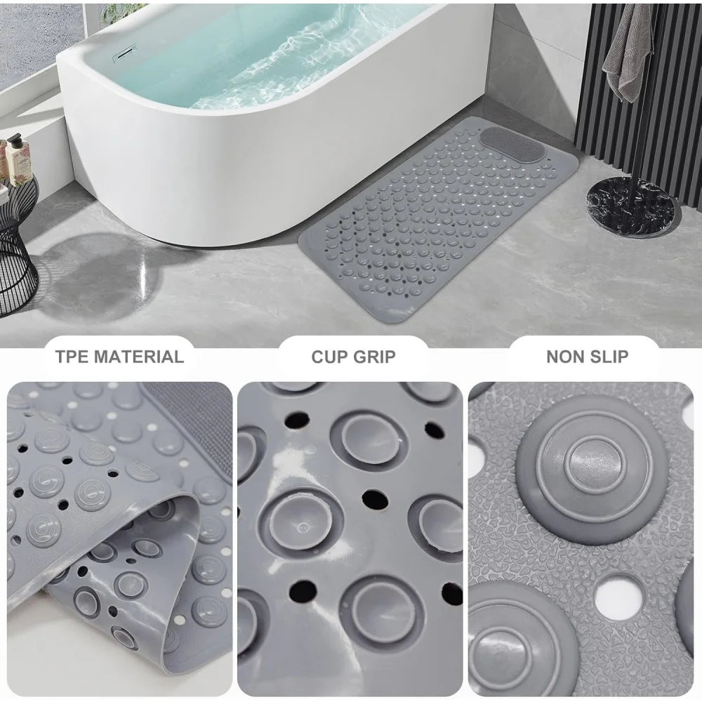 Shower Mat Hotel Quality for A Non-Slip Experience Luxury Anti-Slip Bath Mat with Suction Cups Bathroom Carpet