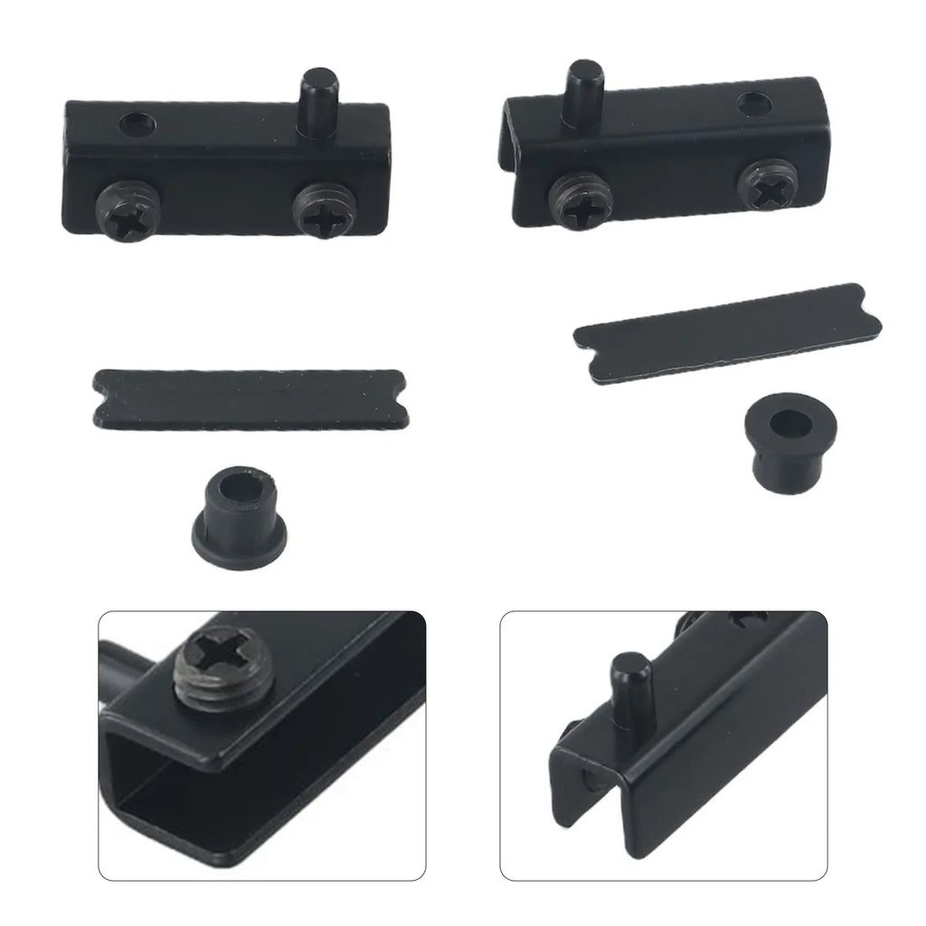 2Pcs Glass Door Hinges Stainless Steel No Drilling Rust-Proof Black Pivot Door Hinge Suitable For 5~6mm Glass Doors