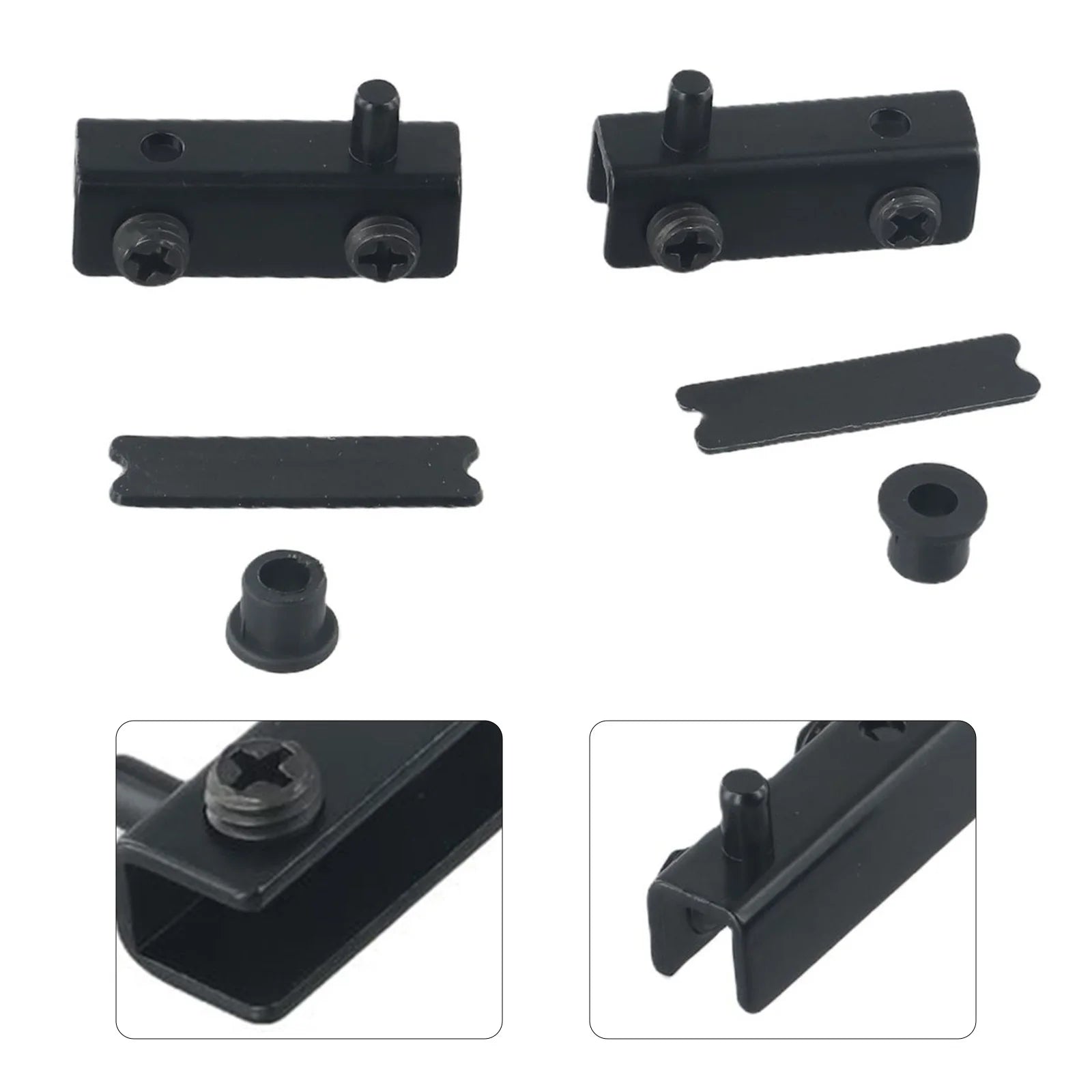 2Pcs Glass Door Hinges Stainless Steel No Drilling Rust-Proof Black Pivot Door Hinge Suitable For 5~6mm Glass Doors