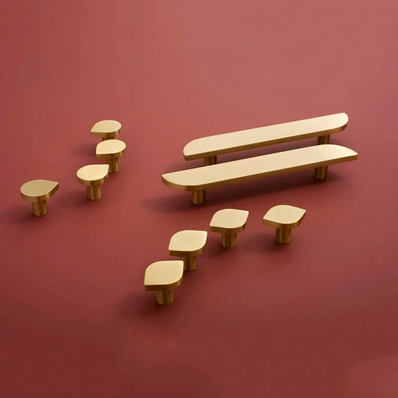 Modern Simple Wardrobe Handles Cabinet Knobs Furniture Door Pulls for drawer dresser cupboard Brass Hardware