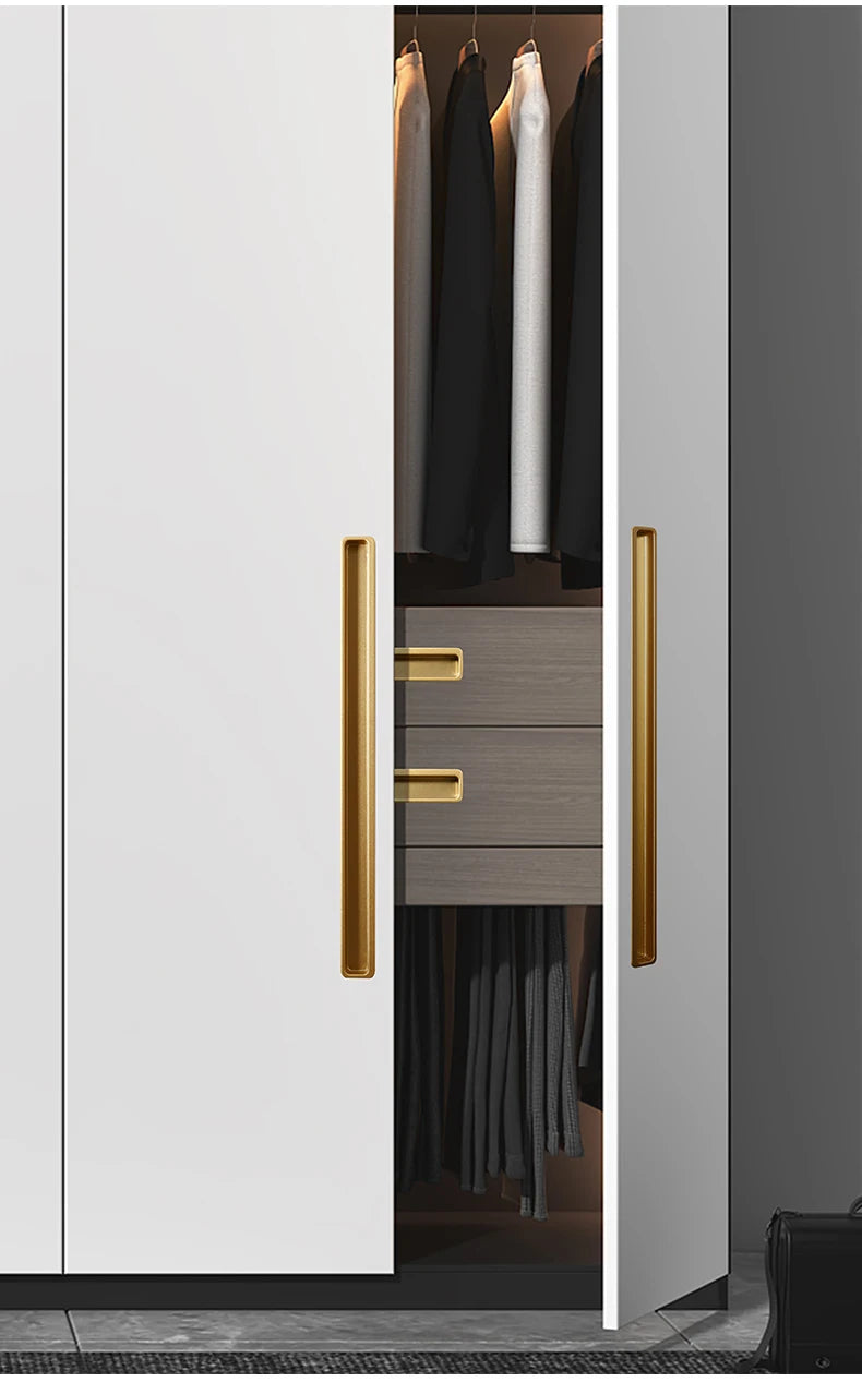Simple modern drawer cabinet door shoe cabinet concealed built-in closet door slotted invisible sliding door handle