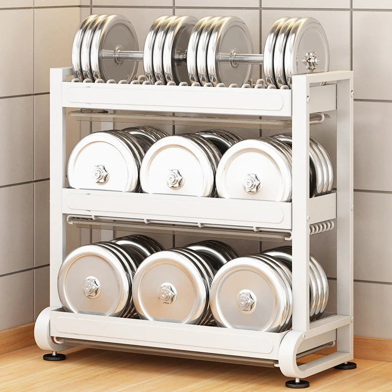 Kitchen Dish Storage Rack, External Hook Plate Organizer, Multi-Function Home Plate Holder, Compact Dish Organizer