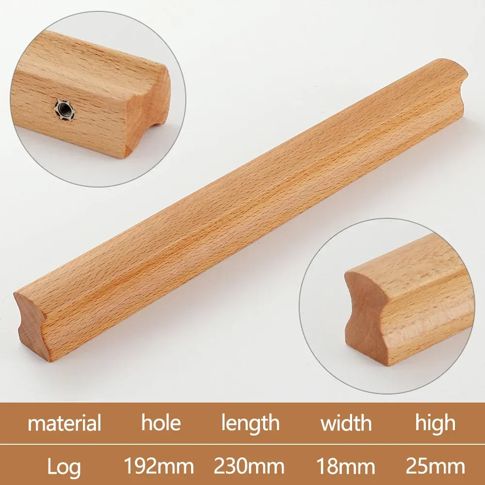 Wooden Furniture Handles Walnut Kitchen Cabinet Handles Drawer Knobs Handles for Cabinets and Drawers Long Wardrobe Pulls