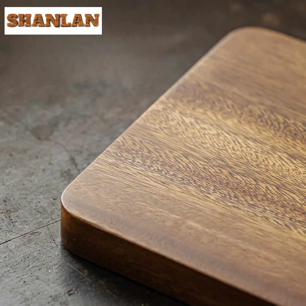 Chinese Walnut Square Food Tray Solid Wood Puer Tea Set Tray Home Breakfast Tray Cake Tray Flower Pot Bonsai Gardening Holder