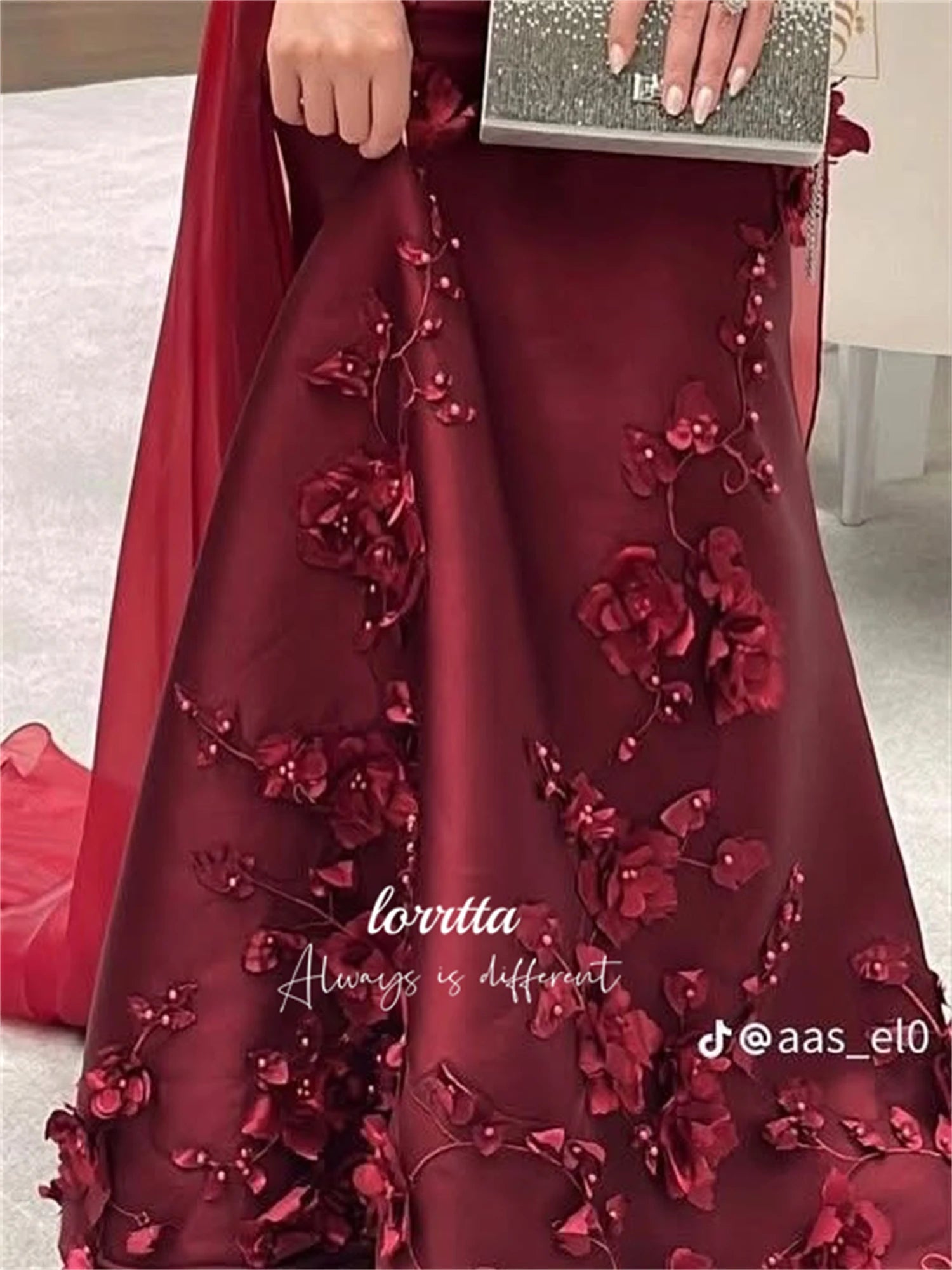 Lorrtta Party Dress Deep Red Elegant Evening Fishtail Cut Prom Womens Dresses for Special Occasions Robes De Cocktail Customized