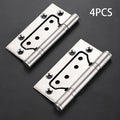 2pcs Heavy-Duty Stainless Steel Door Hinges Thickened Waterproof Rust-Resistant Silent Closing Thick Bearings Brushed Finish