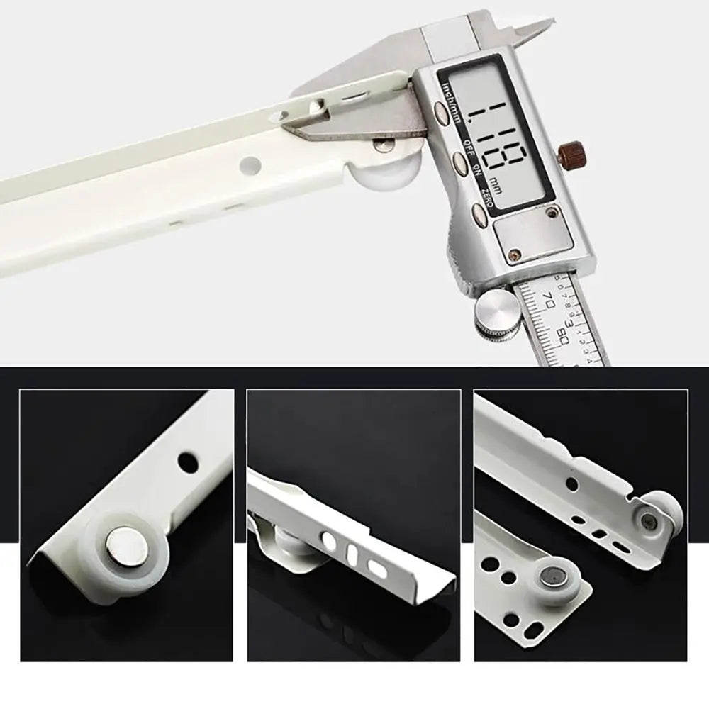1Pair Chute Cabinets Keyboard Roller Pulley Furniture Slides Mute Two Section Drawer Track Slides Cabinet Rails
