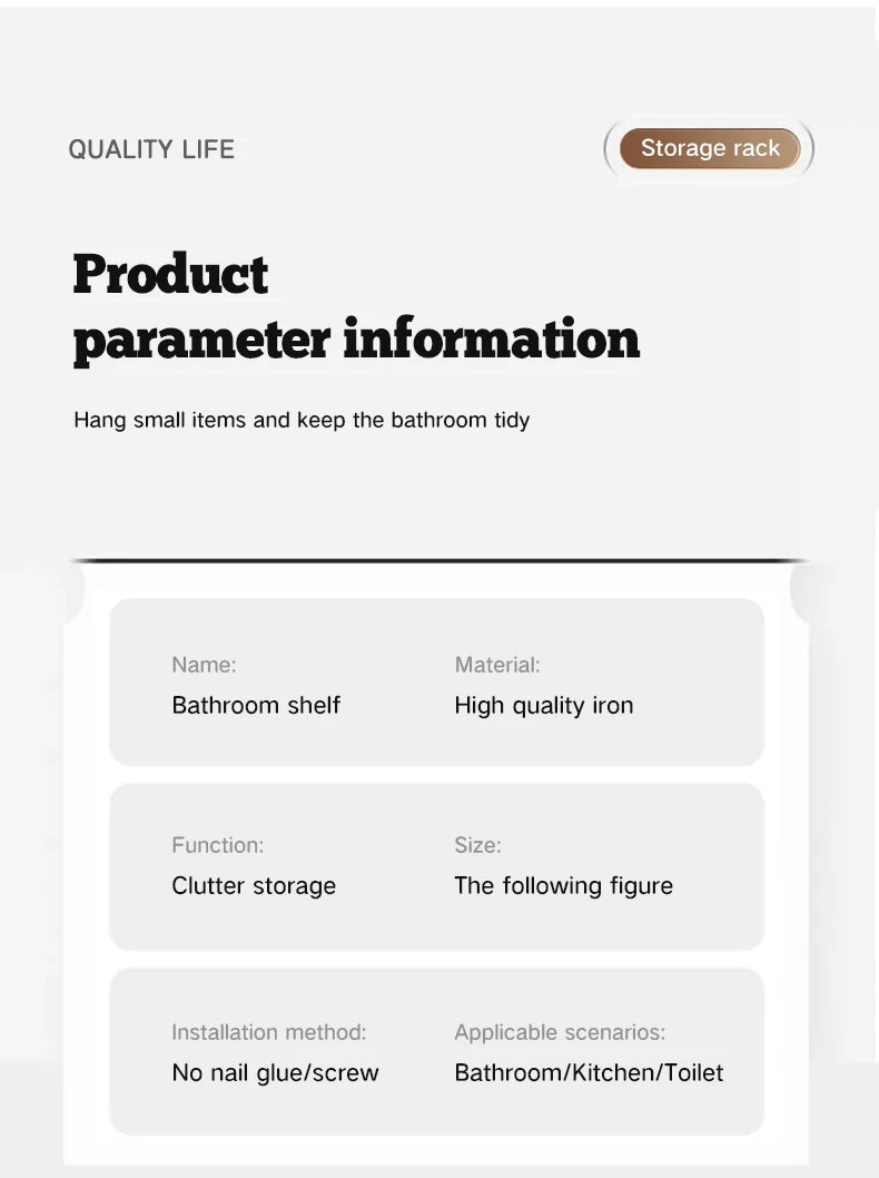 Bathroom Storage Rack Non Perforated Wall Mounted Towel And Toiletries Storage Rack Restroom Storage