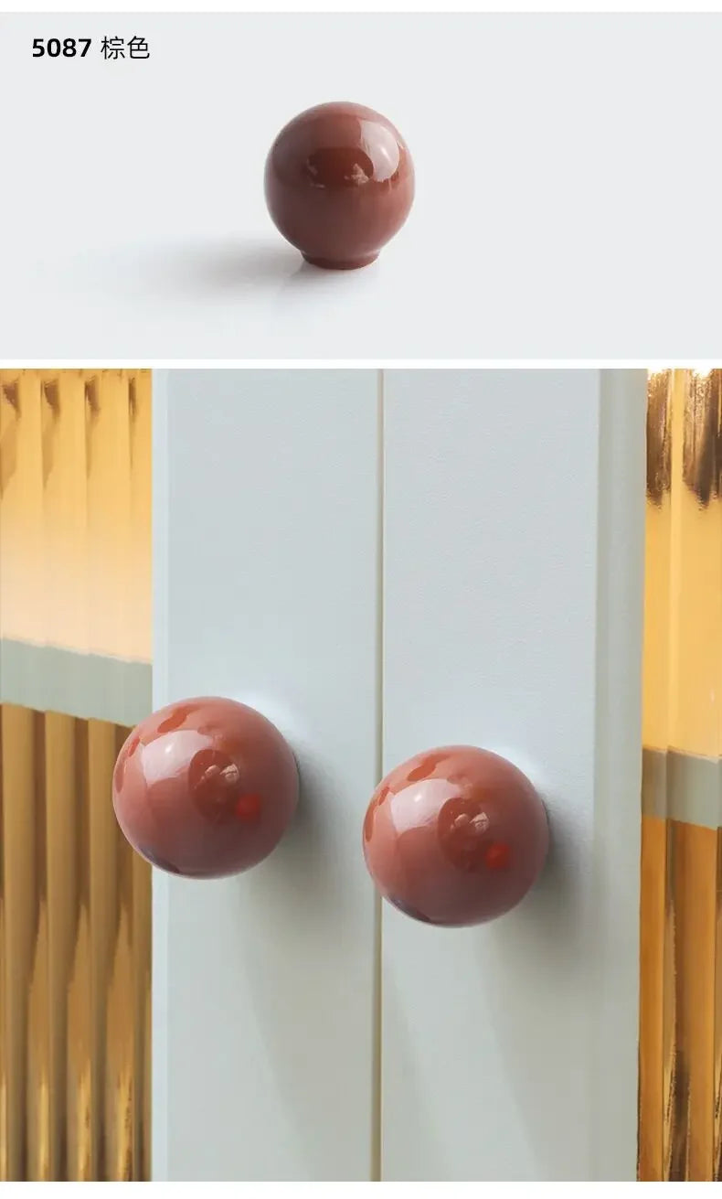 Handles Drawer Cabinet Furniture Kitchen Handles for Cabinet Knob Door Drawer Knob Colour Ceramics Rotundity Single Hole
