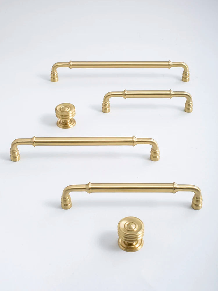 Solid Brass Cabinet Handle Sleek Furniture Hardware Kitchen Handle Dressers Wardrobe Cabinet Drawer Knobs Gold Handle