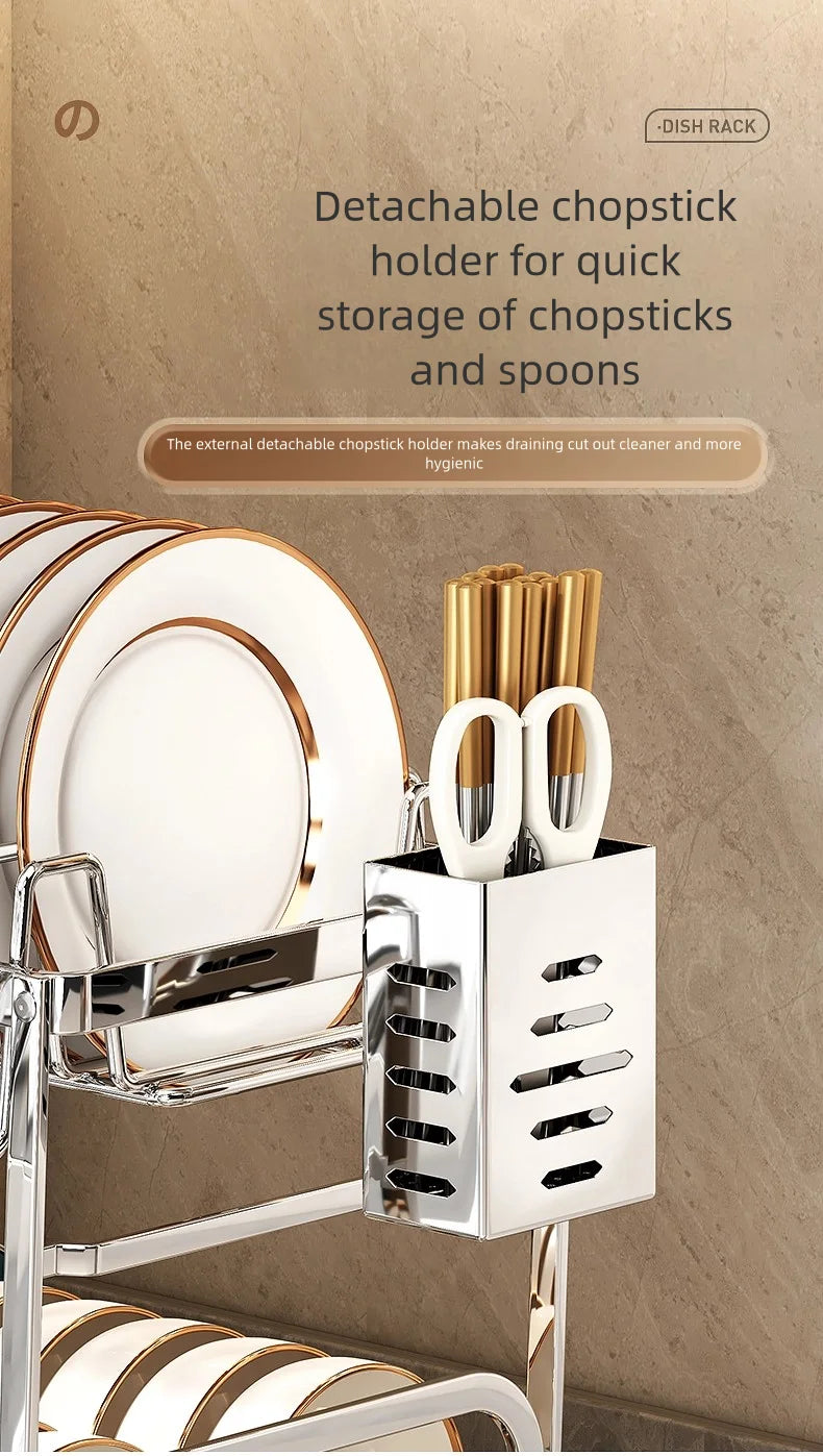 304 stainless steel kitchen storage rack, bowl and plate storage box, draining rack, multifunctional home storage rack for bowls