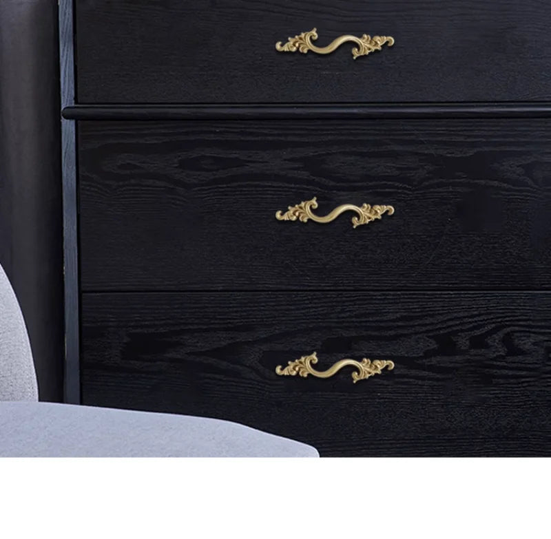 American Cabinet Door Handle Brass Wardrobe Drawers Modern Simple French Nordic Pure Copper Cabinet Gold Drawer Knobs
