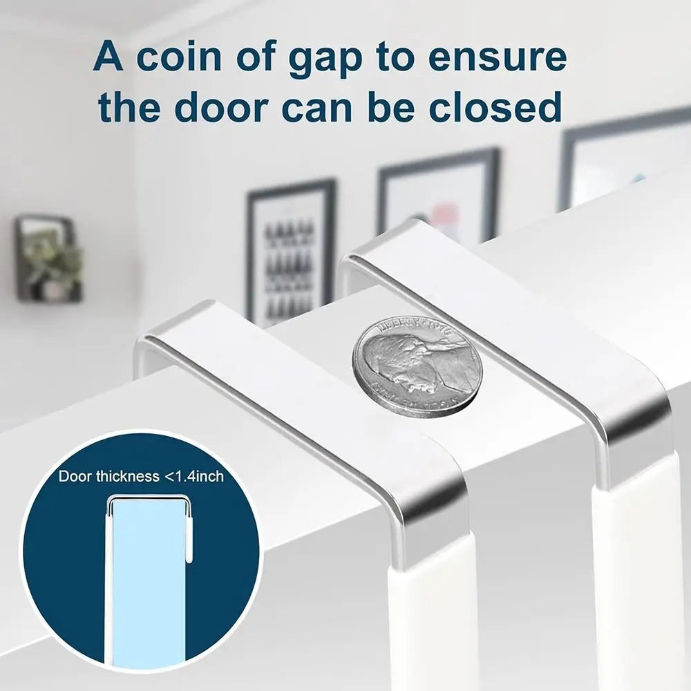 Towel Coats Hangers Nonstick Non-punching Over The Door Hooks Rubber Prevent Scratches Hanging Organizer Clothes Storage Holder