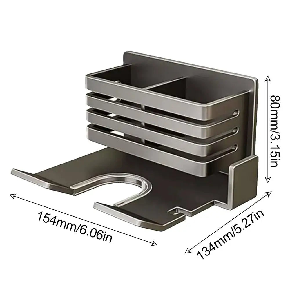 Bathroom Shelf on The Wall Without Drilling Multifunctional Storage Shelves Organizer Bathroom Hair Dryer Holder Toilet Cradle