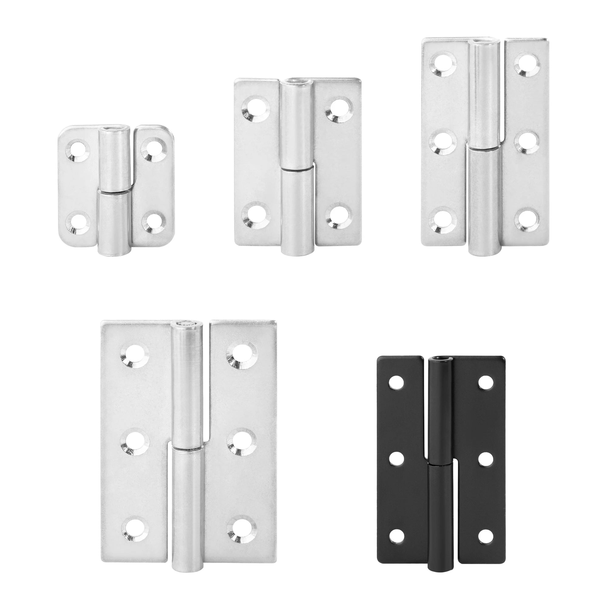 2PCS Stainless Steel Detachable Hinge 270 Degree Black Removable Wooden Furniture Door Hinges for Cabinet Cupboard Closet Box
