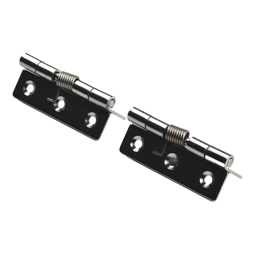 2pcs 1/1.5/2/3Inch Silver Spring Door Hinge Stainless Steel Self Closing Design Windows Cabinets Boxes Household Hardware