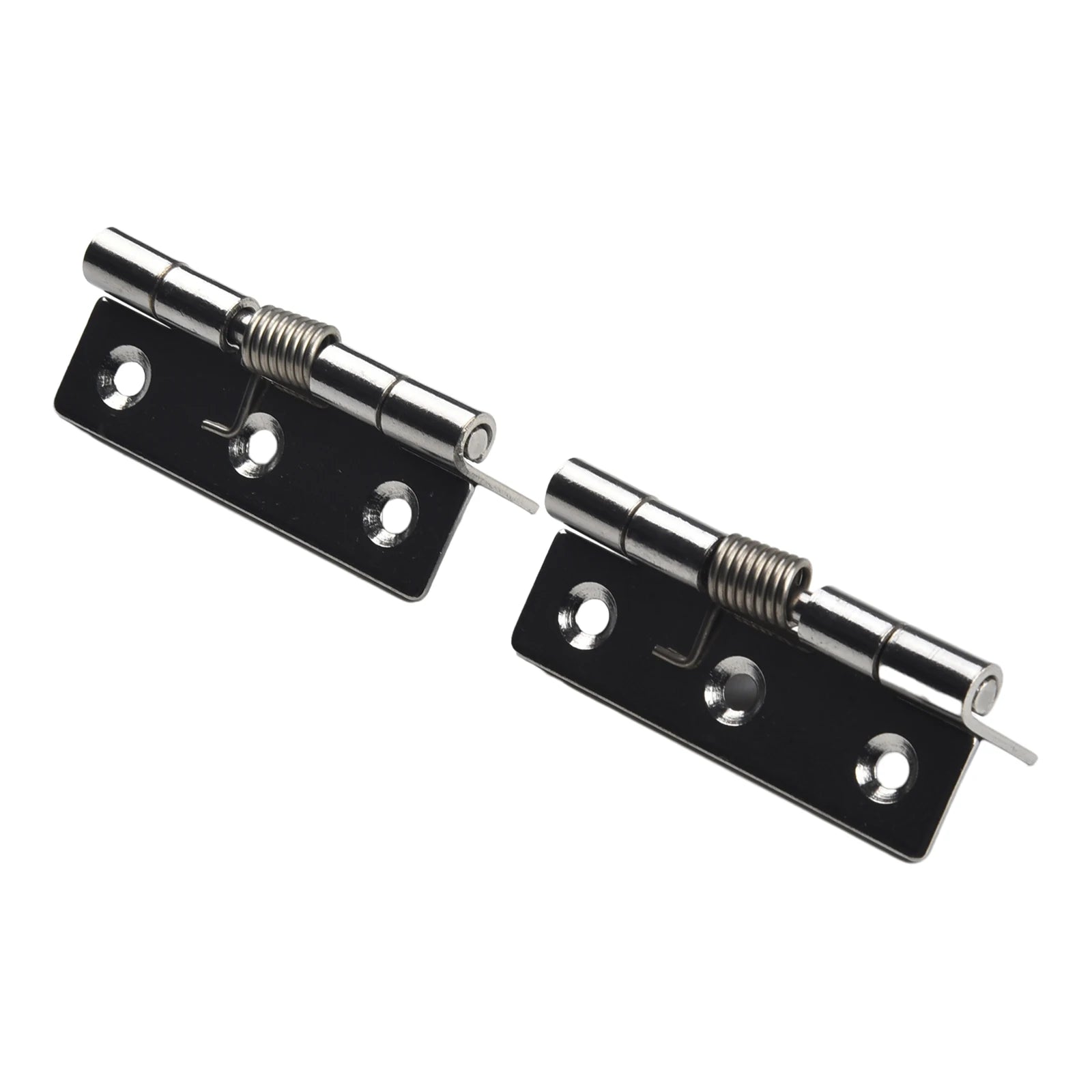 2pcs 1/1.5/2/3Inch Silver Spring Door Hinge Stainless Steel Self Closing Design Windows Cabinets Boxes Household Hardware