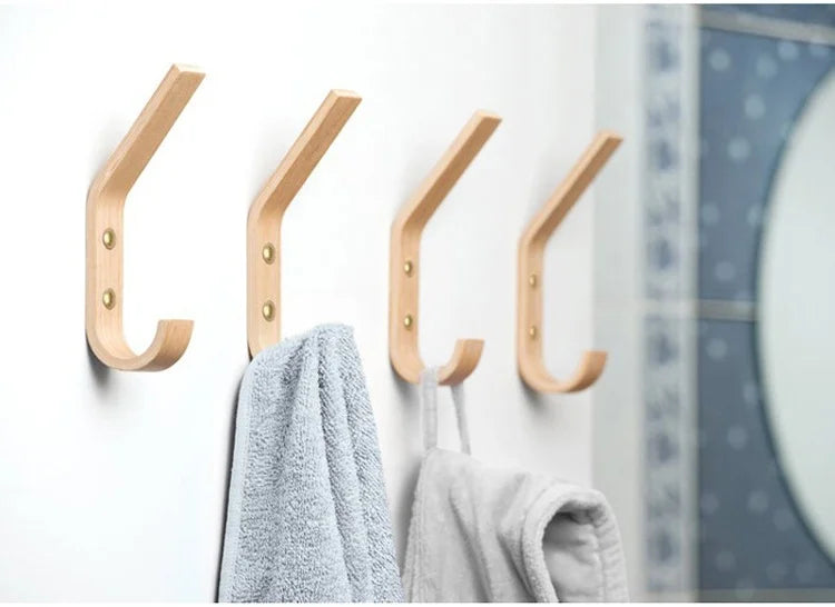 Wood Clothes Hanger Wall Mounted Coat Racks Storage Hook Key Holder Hat Scarf Handbag Hanger Organizer Home and Decoration Hooks