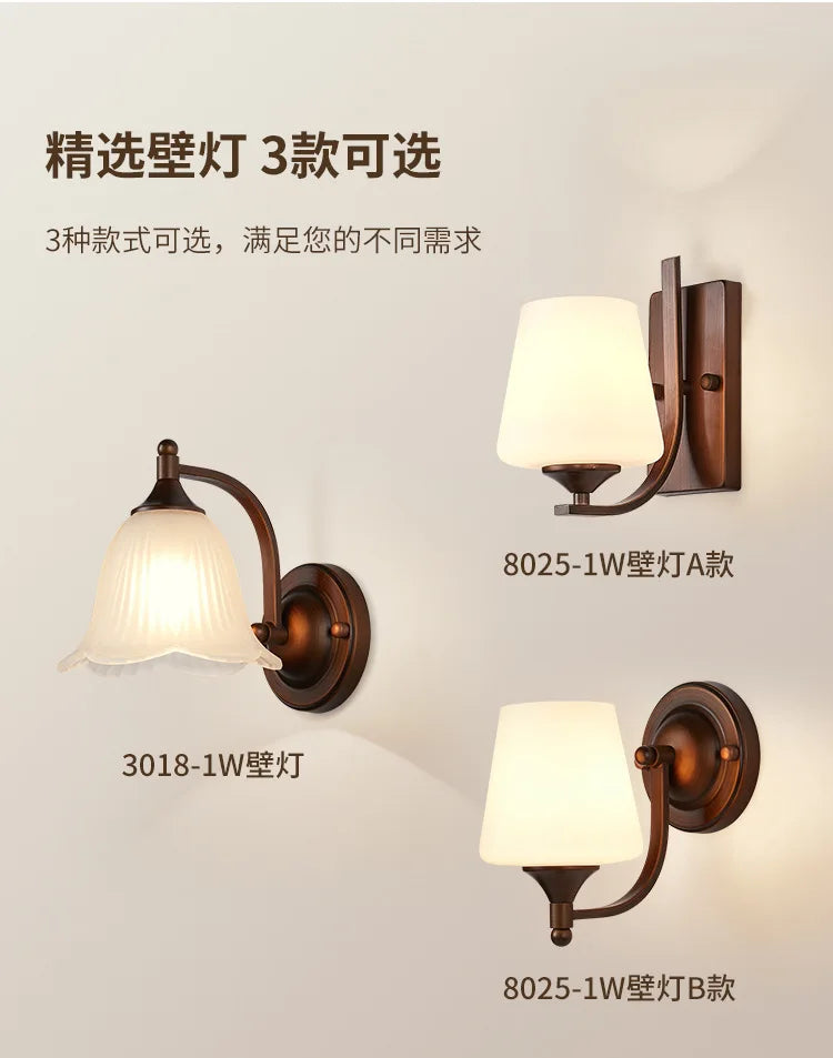 Bathroom Light Lighting with White Frosted Glass Shade, Wall Lamp for Mirror Kitchen Bedroom Living Room Porch