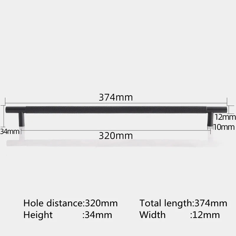 KK&FING Round Rod Knurled Carved Aluminum Alloy Furniture Door Handle Cupboard Wardrobe Door Pulls Cabinet Drawer Knobs Hardware