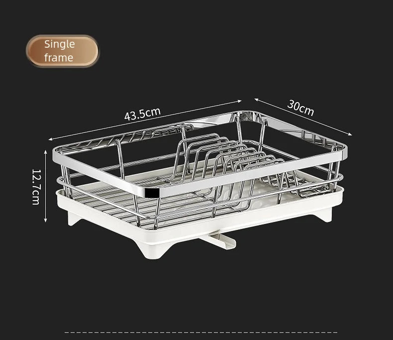 304 stainless steel kitchen storage rack, bowl and plate storage box, draining rack, multifunctional home storage rack for bowls