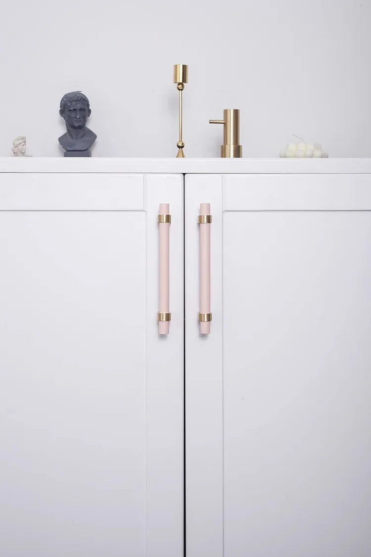 Wooden Cabinet Handles Pink White Drawer T Bar Knobs For Children's Room Brass Bookcase Wardrobe Pulls Modern Furniture Hardware