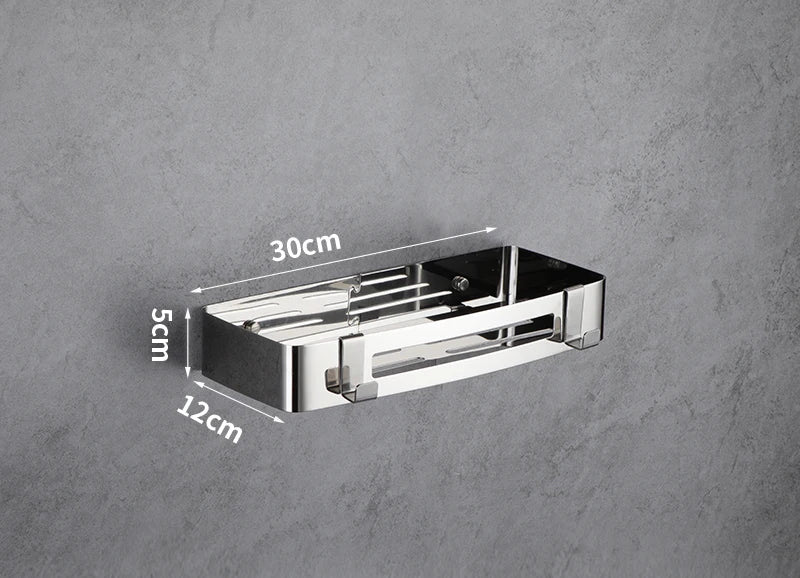 Stainless Steel Bathroom Shelves Corner Shelf Organizer Kitchen Sucker Wall Mounted Storage Corner Rack Bathroom Accessories