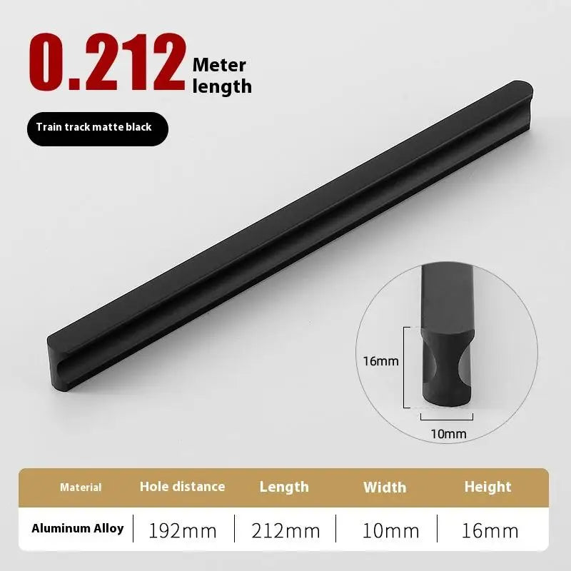 Modern Simple Light Luxury I-Shaped Cabinet Door Handle Extended Round Head Drawer Wardrobe Cabinet Furniture Door Handle
