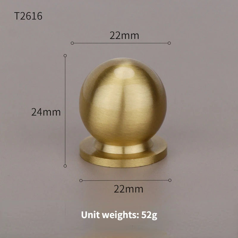 Home Wardrobe Door Pull Round Solid Brass Pulls Antique Cabinet Drawer Small Handles Modern Furniture Handles Single Hole Knobs
