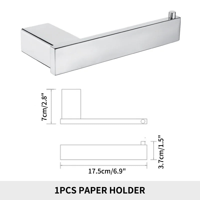 Stainless Steel Bathroom Accessories Wall Shelf Towel Bar Rack Rail Toilet Brush Roll Paper Holder Soap Dish Bathroom Hardware
