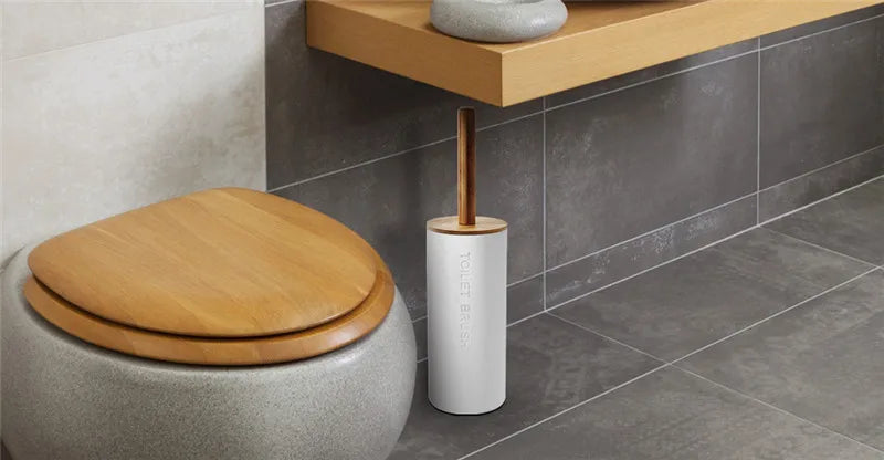 Bamboo Bathroom Accessories Toilet Brush Toothbrush Holder Gargle Cup Soap Holder Lotion Dispenser Bathroom Essential Accessory
