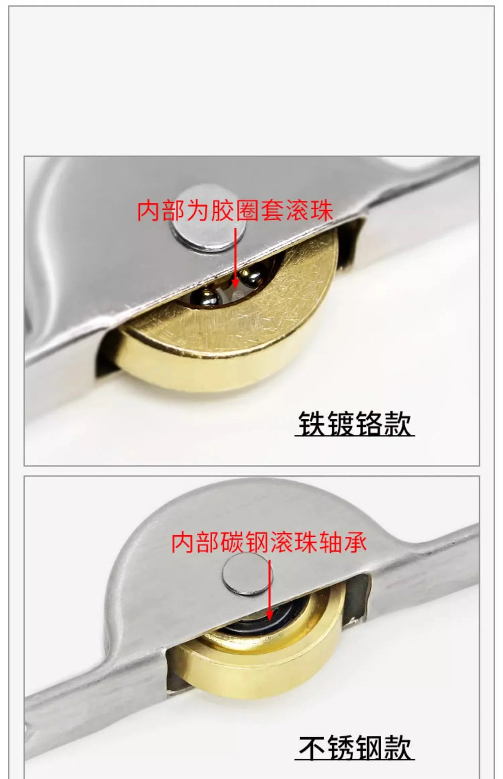 2 pieces of stainless steel sliding door groove silent pulley barn door and window roller furniture hardware accessories