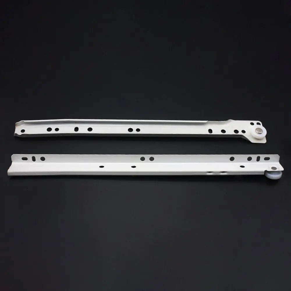 1Pair Chute Cabinets Keyboard Roller Pulley Furniture Slides Mute Two Section Drawer Track Slides Cabinet Rails
