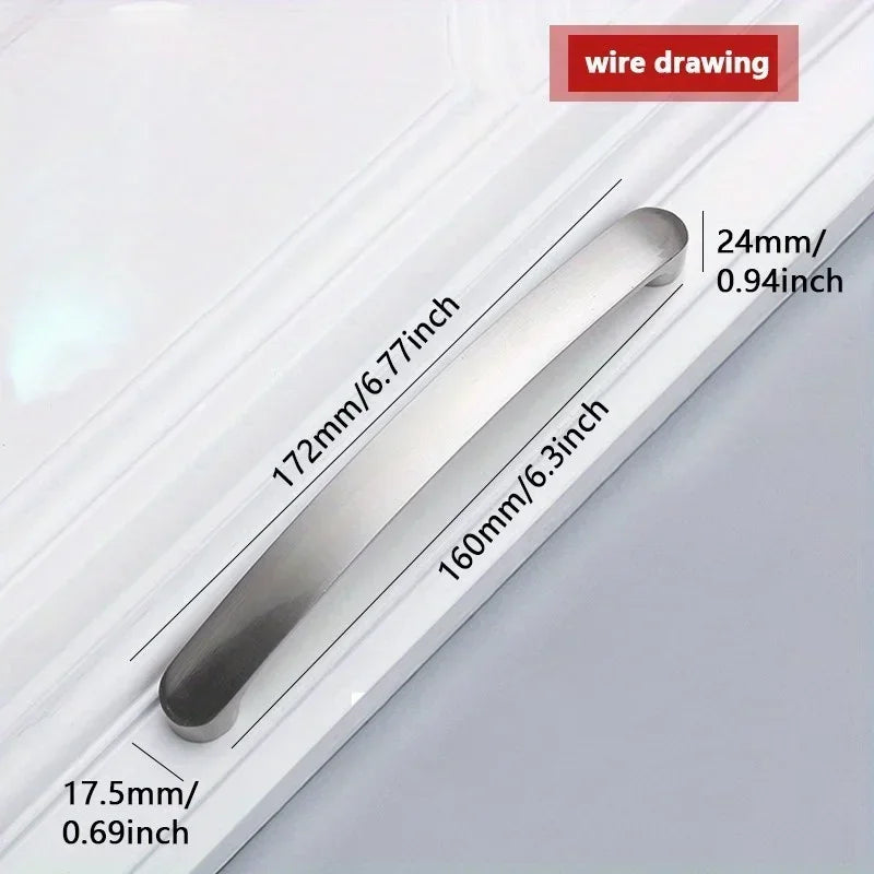 6pc Modern Brushed Aluminum Cabinet Handles, Suitable for cabinets, drawers handles - Upgrade Your Kitchen with Style!