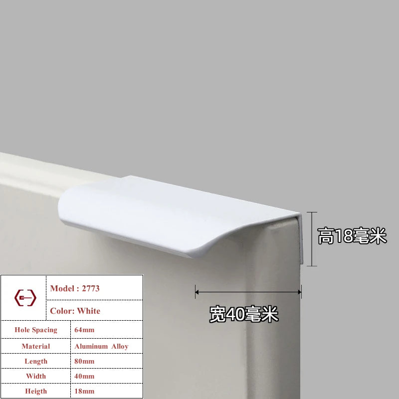 Modern Simple White Long Cabinet Handle Kitchen Cupboard Furniture Length Door Handle  Wardrobe Closet Hardware Drawer Pull Knob