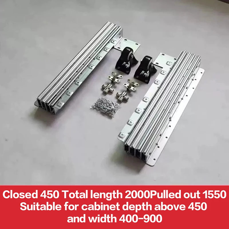 Hidden Drawer-type Dining Table Slide Rails Can Be Pulled Flat And Pushed To Link Lifting Table Rail Hardware