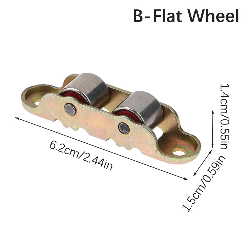 80 Type Flat/Groove Double Wheel Metal Slide Doors Window Pulley Support Bottom Sliding Roller Track Hardware Accessories
