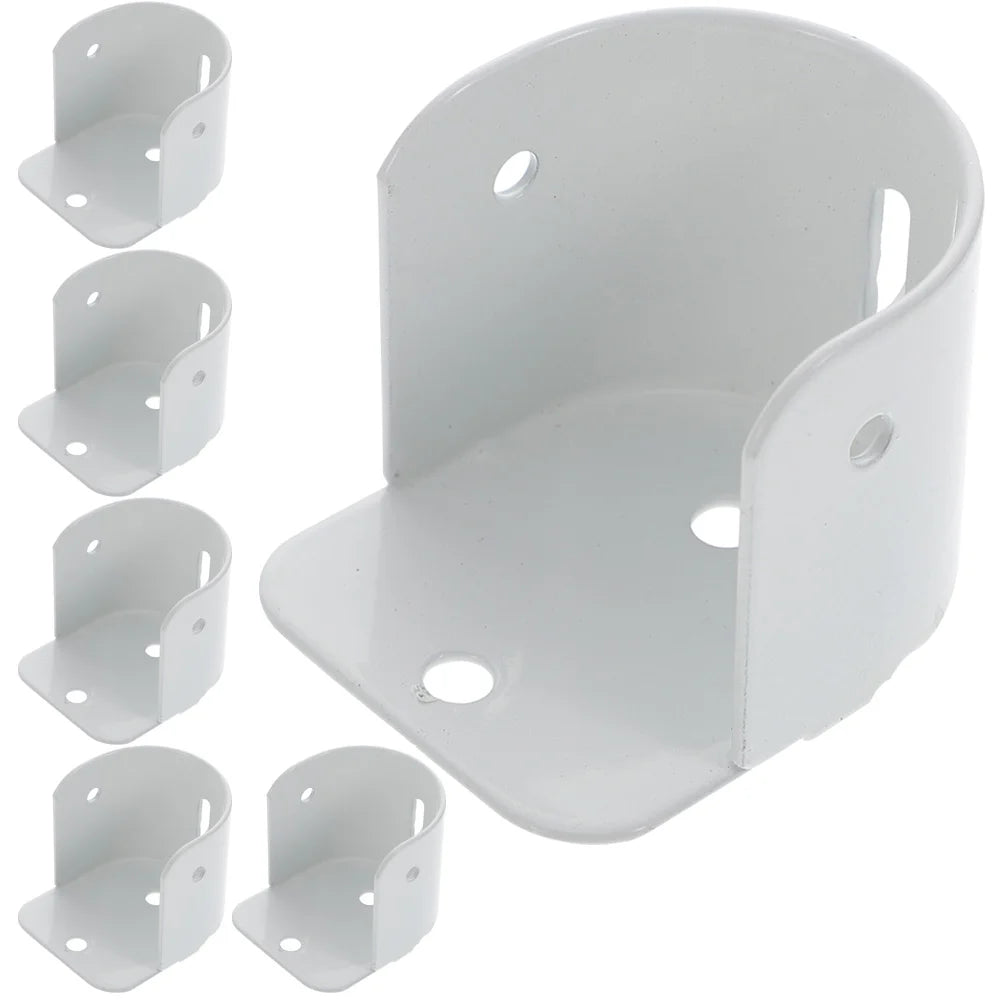 6 Pcs White Iron Closet Rod Bracket Heavy Duty Closet Bar Bracket Closet Pole Bracket Wall Mount Closet Rod Holders