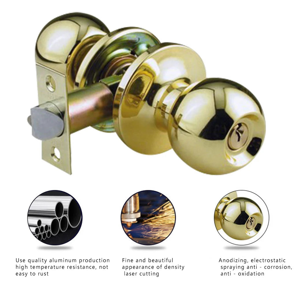 Universal Door Handle Knobs  Bedroom Living Room Lock Bathroom Entrance Locks Accessories with Keys Door Lock