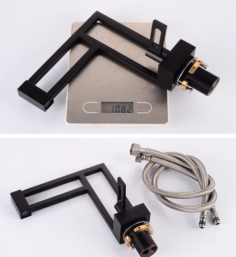 BAKALA Modern Basin Faucets Black Sink Mixer Taps Brass Bathroom Taps Square Vessel Sink Faucet Black Basin Mixer Cold Hot Water