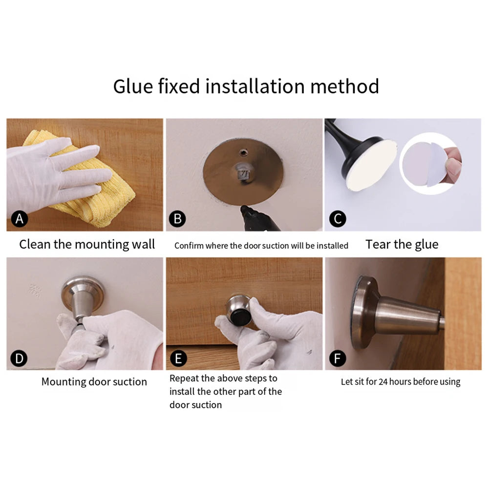 Magnetic Door Stopper Stainless Steel Magnet Door Stopper Catch Holder Strong Magnetic Attraction Gate Resistance Door Suction