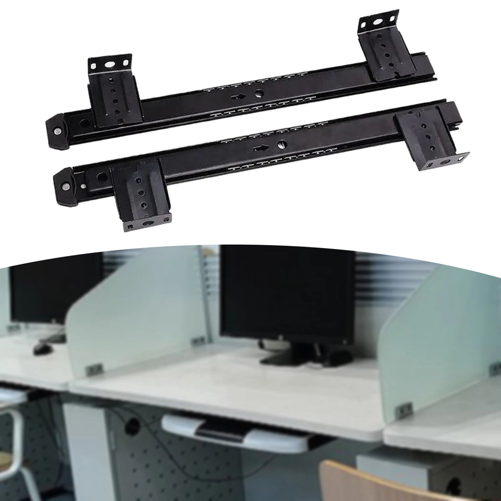 Under Desk Slider Track Keyboard Tray Slides Adjustable Sliding Cabinet Pull Out Keyboard Drawer Rail for Office Home Cabinet