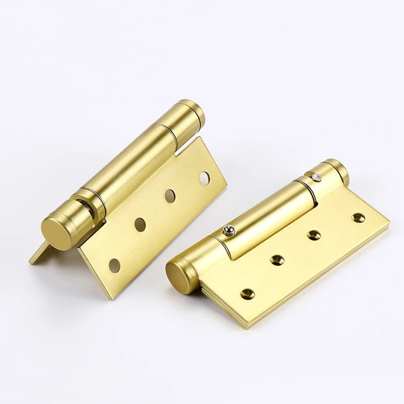 2pcs 4 Inch Invisible Door Hinges Hinge Door Closer Stainless Steel Self-Rebound Spring Positioning Closed Door Spring Hinge