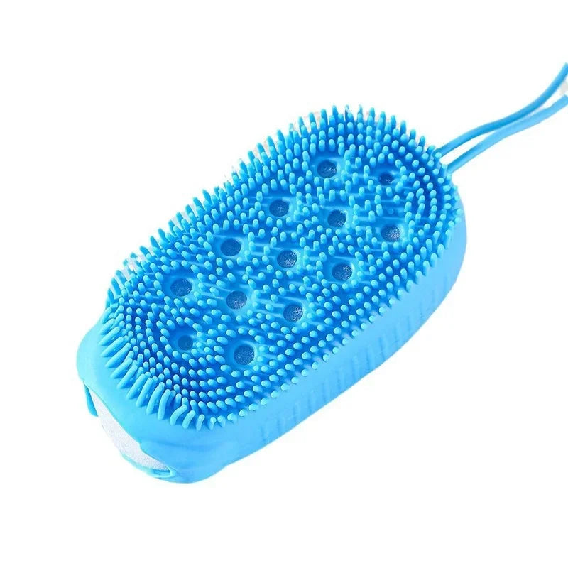 Bathroom brush silicone bath towel shower tool, labor-saving and convenient, double-sided bubble brush, sponge bath towel, house